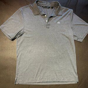 TRAVIS MATHEW Men's Large Short Sleeve Polo Shirt Gray RN#123280 CA# 07099